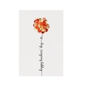 White greeting card with orange and yellow handmade flowers for Happy Teachers' Day - Teacher's Day Carnation - Watermelon Red