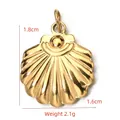 Scallop shell pendant in gold finish, 1.8cm height by 1.6cm width, weight 2.1g - BXGPJ086-Ribbed Shell Pendant