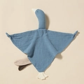 Blue swan baby security blanket in soft double-layer cotton gauze fabric - Dark Green (Goose)