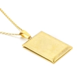 Minimalist gold square pendant necklace featuring a matte brushed stainless steel finish - Gold Tone Brushed Textured Rectangle Style [No Chain] (KP29785-K)