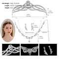 Silver bridal jewelry set with rhinestone crown, necklace and earrings for wedding - Silver Style (SET-J034S)