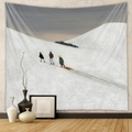 Bohemian tapestry featuring an artistic oil painting of a winter snow scene with figures - Design CX0327-9