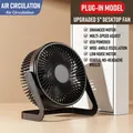Black 5-inch USB desktop fan with adjustable wide-angle tilt for office air circulation - 5-inch Silent Black