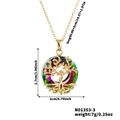 Dettaglio pendente albero della vita con cristalli colorati e dimensioni N01353-3 - Sfumatura Arcobaleno