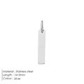 Pendaglio rettangolare in acciaio inox lucido 16x3mm argento per gioielli - 16*3 Argento