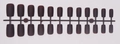 Detailed view of matte dark brown square fake nails on a plastic runner strip - Matte Dark Brown