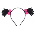 Halloween devil horn headband in black and pink for party costumes and accessories - Cherry Braids
