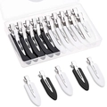 6cm nahtlose Haarklammern in Schwarz und Weiß inklusive transparenter Aufbewahrungsbox - 10 Schwarz+10 Weiß / Zweifarbig Box-Set (20 Stk)
