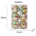 Set di 6 palline di Natale dorate con motivi a fiocchi di neve in scatola 18x12x6cm - Oro