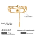 Bracciale in acciaio inossidabile placcato oro 18K con ciondoli sole luna e catena da 16,5cm - Bracciale Sole e Luna a Doppio Strato(JDB0304045) / Oro