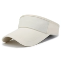 Minimalist beige sun visor hat with breathable mesh and fine stitching for sports - Adjustable / Beige