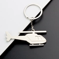 Silver metal helicopter keychain with a sleek polished finish and sturdy key ring - GX-051 Helicopter
