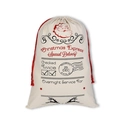 Christmas drawstring canvas gift bag featuring Santa Claus print and red ropes - 49*68CM, HK-24 (Santa Face)