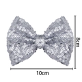 Silver sequin bow hair clip for girls, sparkly DIY accessory measuring 10x8cm - 10*8CM / Silver