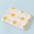 Double-layer cotton gauze baby swaddle blanket with cute yellow chick print on white background - Little Yellow Chick