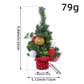 Mini albero di Natale con bacche rosse e palline dorate in base di juta, alto 25cm - Base a Pois Bianchi con Palline di Natale