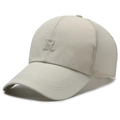 Beige quick-dry mesh baseball cap with 3D letter R embroidery and breathable back - Adjustable / Beige