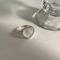 Adjustable S925 sterling silver ring with heart-shaped moonstone and beaded edge finish - JZ0662-Moonlight Heart