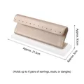 Espositore per orecchini in ecopelle oro champagne con base bianca rettangolare - Supporto 12 Fori per Orecchini (Champagne e Bianco)