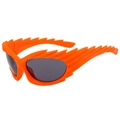 Lunettes de soleil Y2K punk monture flamme orange et verres gris pour sport de plein air - Monture Orange Verres Gris