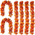 Set of 6 artificial autumn maple leaf garlands for Thanksgiving home and party decor - Color D 1.7m Maple Leaf