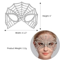 Silberne Brautmaske im Spinnennetz-Design mit Strasssteinen für Hochzeits- und Party-Events - Silberner Spinnennetzstil (FS-J024)