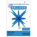22-inch blue 4D cone explosion star foil balloon for birthday party decorations - Blue