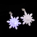 Macro detail of snowflake earrings showing unlit white and glowing LED light effects - Snowflake Ear Clip