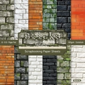 6x6 inch Bricks pattern scrapbooking paper pad with 12 vintage wall designs - R2337a 24 Sheets