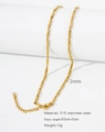 Detailed 316 stainless steel 18k gold plated chain with lobster clasp and length specs - HC0045G-Bar/Stick Link Chain