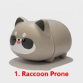 Cute cartoon raccoon figurine in lying position for aesthetic desk decor and gifts - 3061 Raccoon Crawl Figurine