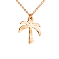 Collier avec pendentif palmier en or rose et chaîne fine pour un style de plage naturel - Collier Cocotier Or Rose