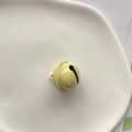 Pale yellow 22mm matte painted metal craft bell with top loop for DIY and pet collars - Light Yellow