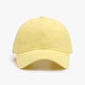 Classic pale yellow cotton baseball cap with a minimalist six-panel structure for adults - Adjustable / Neon Yellow