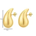 Polished 18K gold plated teardrop earrings for women, dimensions 16mm x 9mm - Water Drop Stud / 9*16mm / Gold