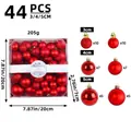 44pcs red Christmas ball ornaments set in 3, 4, and 5cm sizes with glitter and matte finishes - 44 Pieces/Pack / Red Style (Q3-25)