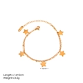 Zweilagiges goldenes Edelstahl-Sternarmband mit Größenangaben und Maßen - Roségold Armband