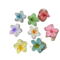 Lot de huit pinces à cheveux en forme de fleur de frangipanier de style tropical - 8cm [Frangipani] / Couleurs Personnalisées