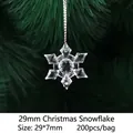 Décoration de Noël flocon de neige en acrylique transparent de 29mm au design cristallin - 29mm / Neige de Noël
