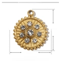 Detaillierte Größentabelle für goldene Edelstahl-Anhänger mit Strasssteinen - YE504 (Sternschliff Kreis)