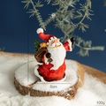 Vintage resin Santa Claus figurine with gift bag on snow base, height 7.5cm - Resin Santa Claus with Gift Bag Style