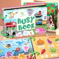 Kids educational busy book featuring ocean and vegetable theme interactive sticker pages - New Quiet Book (Transportation)