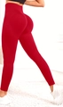 Naadloze yoga legging met hoge taille in felrood en een nauwsluitende push-up fit - S / Rood