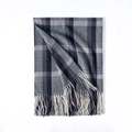 Classic gray plaid scarf with blue and red grid patterns and mixed color tassels - 70*180cm / Light Gray