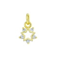 DIY gold-plated hollow star pendant with clear cubic zirconia micro-pave setting - Hollow Star 559