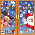 Christmas window stickers with Santa, Reindeer and Gingerbread Man on glass - 2-Pack Combination BQ377+378