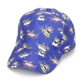 Casquette de baseball pour enfants en tissu bleu avec motifs de requins imprimés - 52-54cm / Bleu Vif Skate Requin (#13)