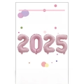Pink 2025 digital aluminum foil balloon set 16-inch 4-piece pack for New Year party - 16" / Candy Pink