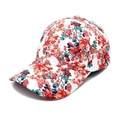 Casquette de baseball fleurie pour femme avec motifs botaniques colorés sur fond blanc - M(56-58cm) / Blanc
