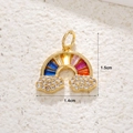 Gold-plated rainbow cloud pendant with colorful cubic zirconia stones and 1.5cm sizing - Cloud Rainbow